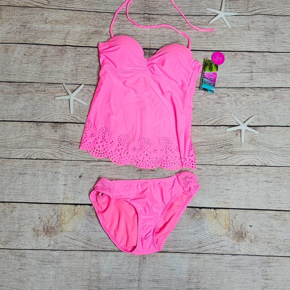 NWT Girl's Pink Tankini XS 3 pieces - Picture 5 of 7